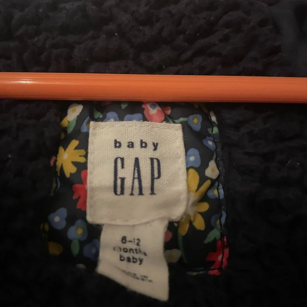 GAP Kids Floral Puffer Jacket with Hood 6-12m